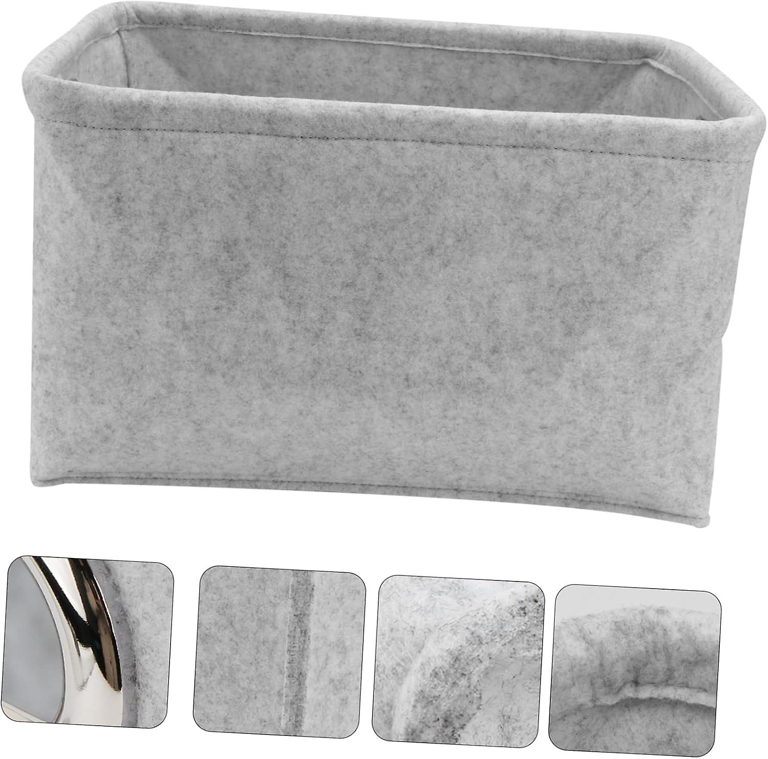 1pc Storage Basket Kids Mini Toddler Desktop Makeup Mini Felt Desktop Basket Collapsible Basket Ligh