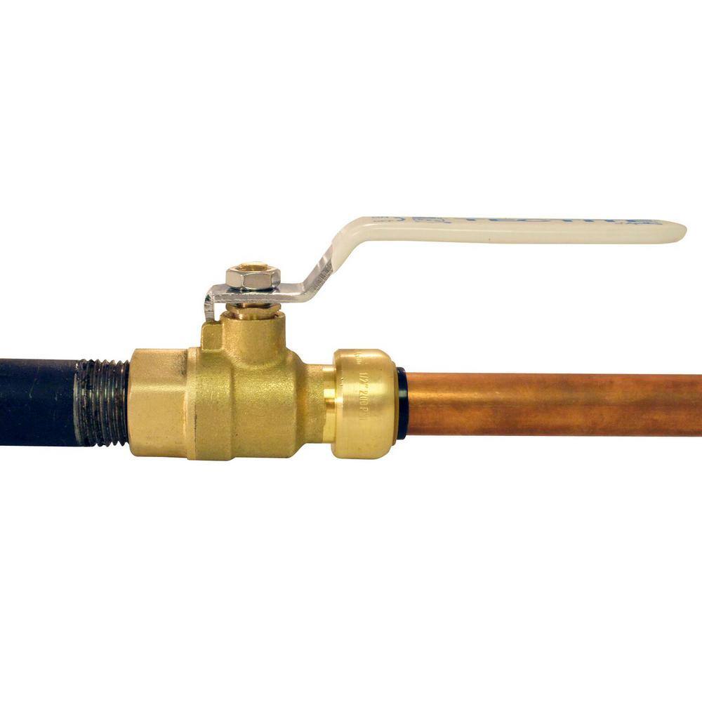 Tectite 12 in. Brass Push-to-Connect x Female Pipe Thread Ball Valve FSBBV12F