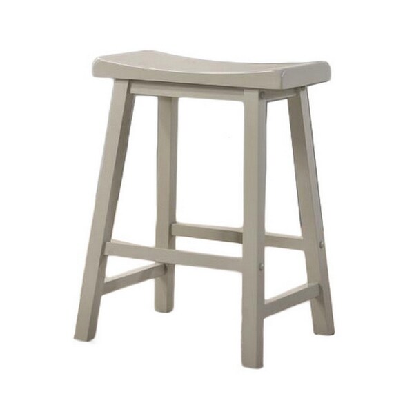 24 Inch Ergonomic Counter Height Stool， Set of 2， Curved Saddle Seat， Gray