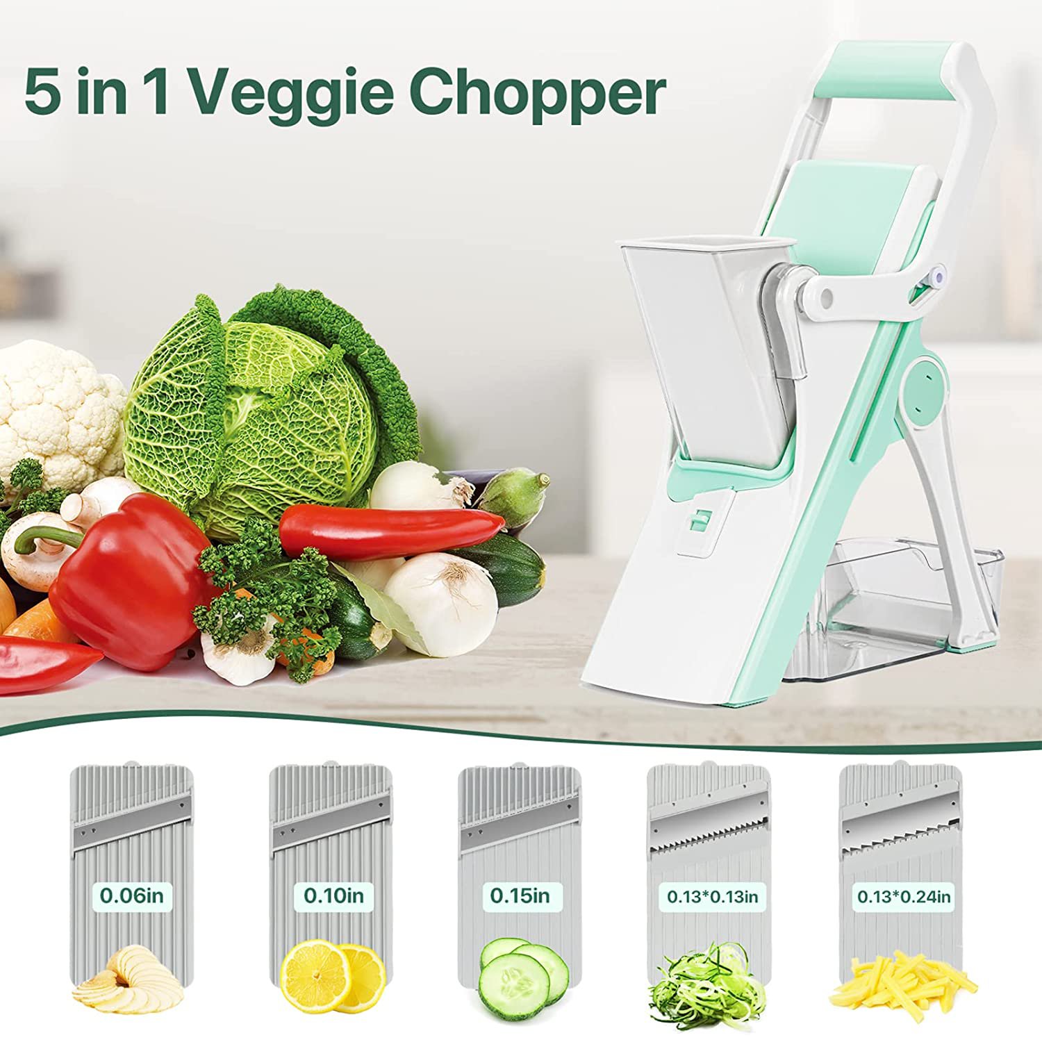 Safe Mandoline Slicer for Kitchen Vegetable Chopper Slicer， Food French Fry Potato Chopper