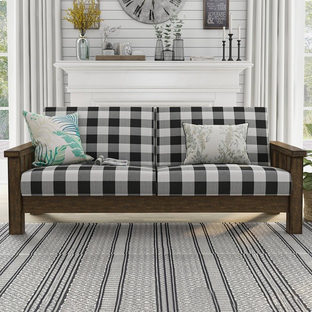 3pc Homesessentials Gingham Rustic Sofa And Loveseat Set