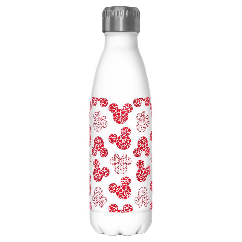 Mickey Mouse And Minnie Heart Print Heads 17-oz. Stainless Steel Bottle