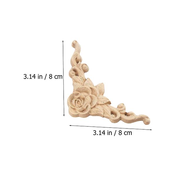 4pcs Furniture Decorative Chic Appliques Cabinet Wood Carved Home Decorations