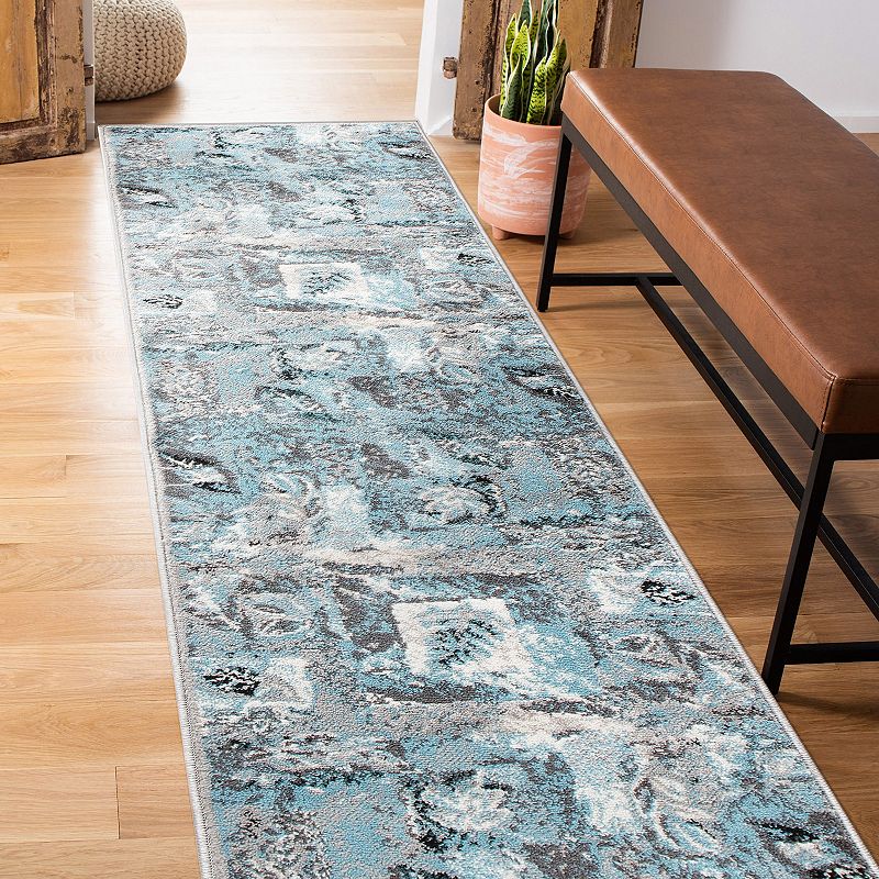 World Rug Gallery Contemporary Distressed Floral Area Rug