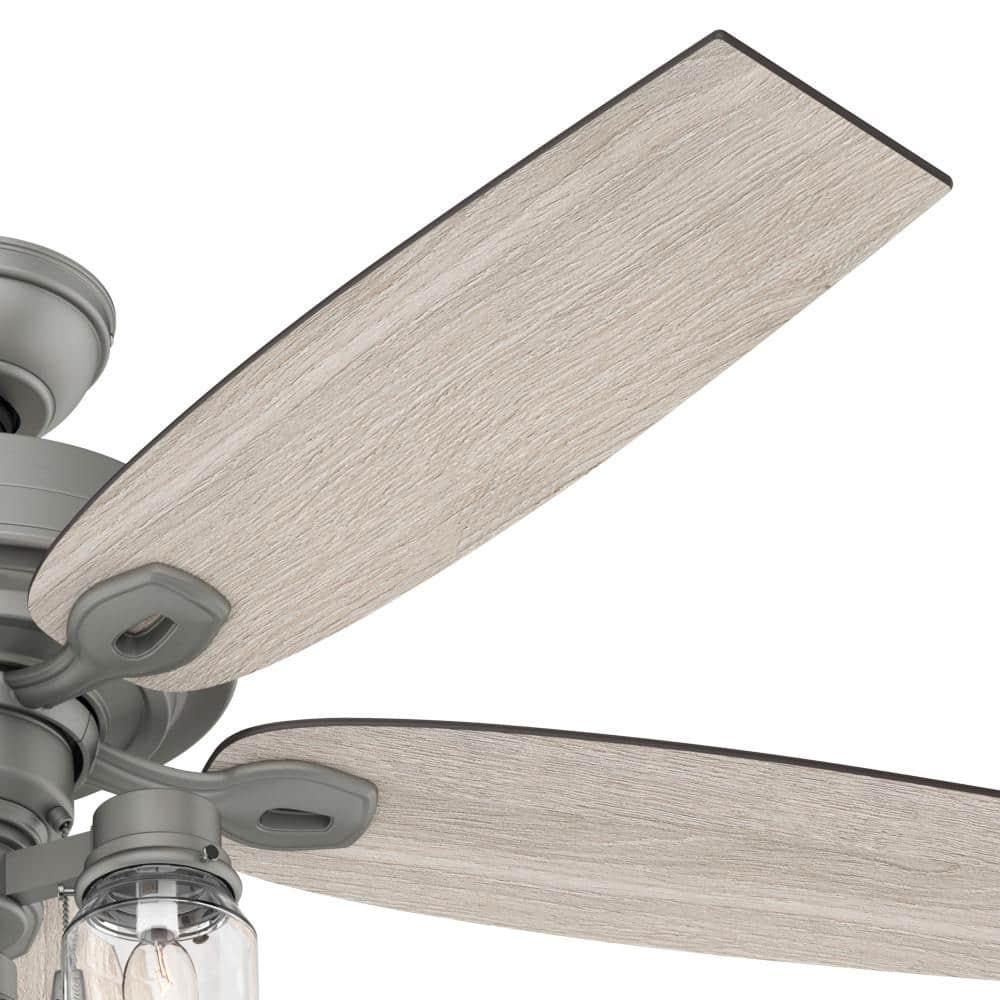 Hunter Crown Canyon 52 in LED Indoor Matte Nickel Ceiling Fan with Light Kit