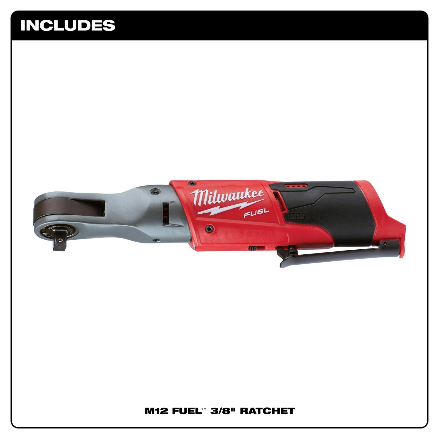 MW M12 FUEL 12 V 3/8 in. Brushless Cordless Ratchet Tool Only