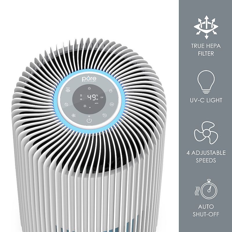 Pure Enrichment PureZone Turbo Smart HEPA Air Purifier with UV-C Light and App Control