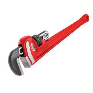 RIDGID 24 in. Straight Pipe Wrench for Heavy-Duty Plumbing Sturdy Plumbing Pipe Tool with Self Cleaning Threads and Hook Jaws 31030