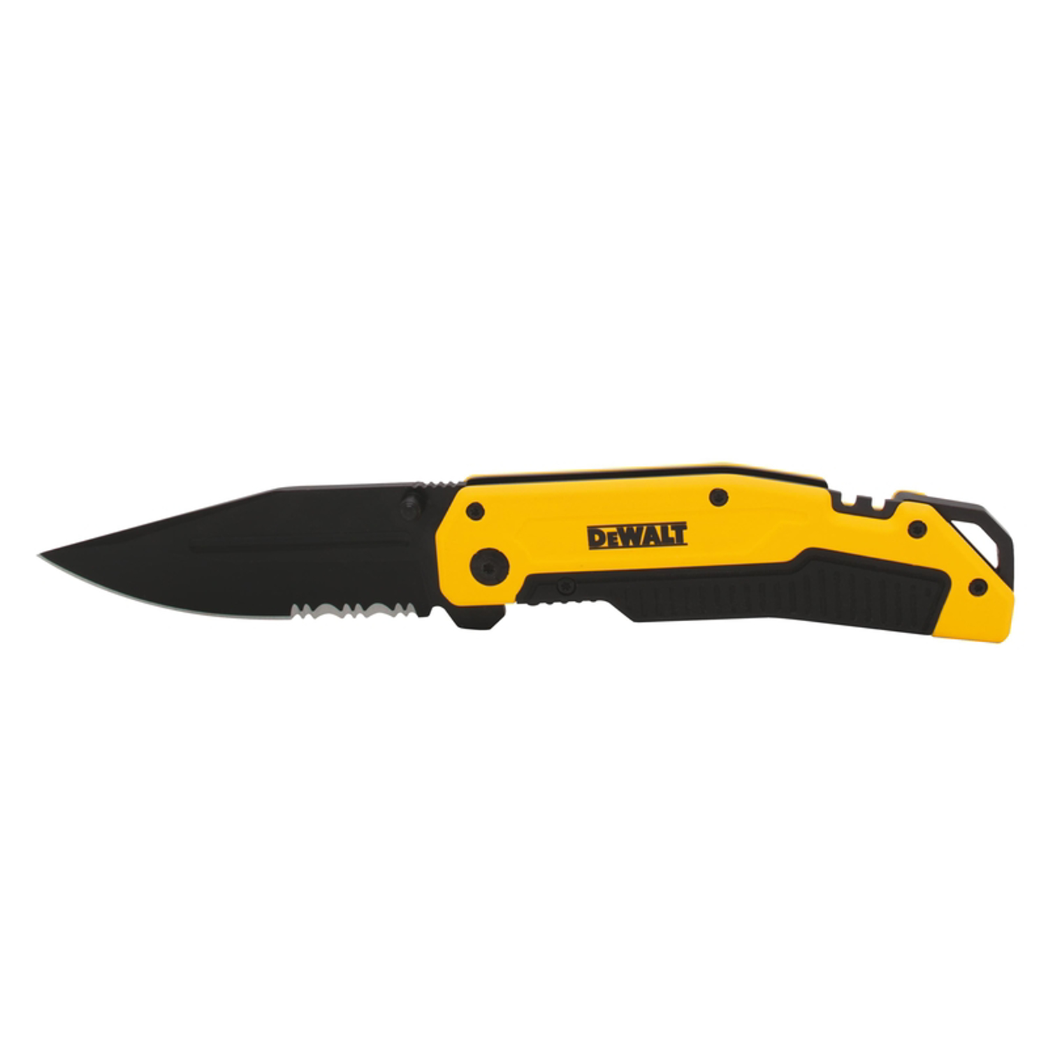 DW Black/Yellow 8CR13MOV Steel 8 in. Premium Pocket Knife