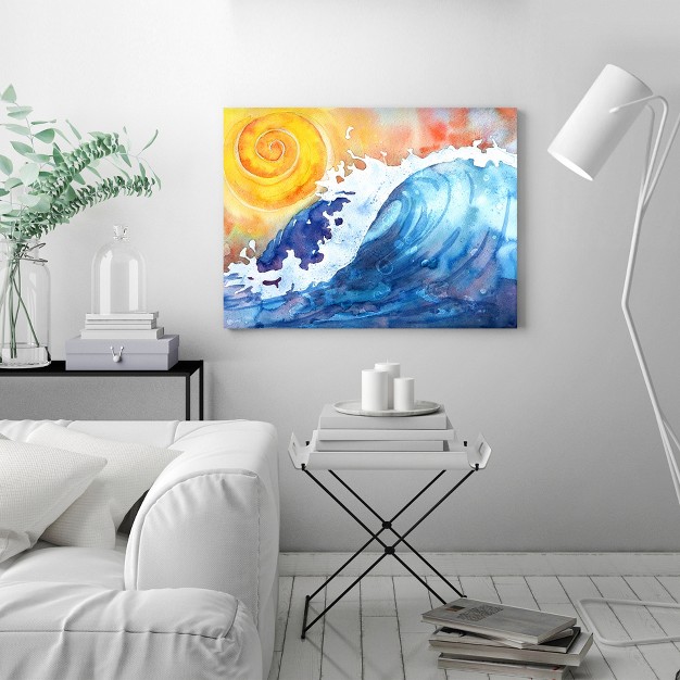 Americanflat Coastal Facing East Ocean Wave By Sam Nagel Wrapped Canvas