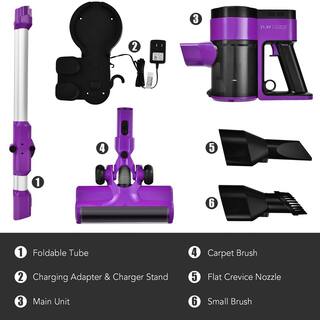 Costway Purple Cordless Bagless 3-in-1 Handheld Stick Vacuum Cleaner GX10006US-PU