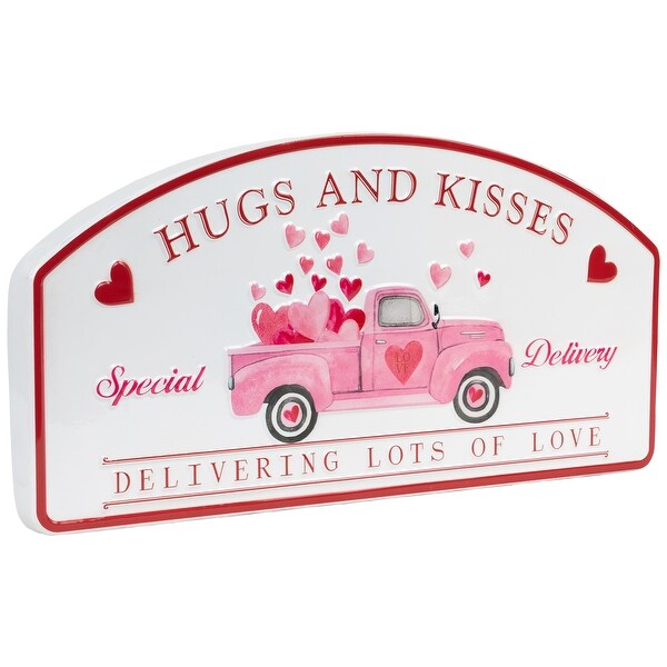 Hugs and Kisses Valentine's Day Wall Sign