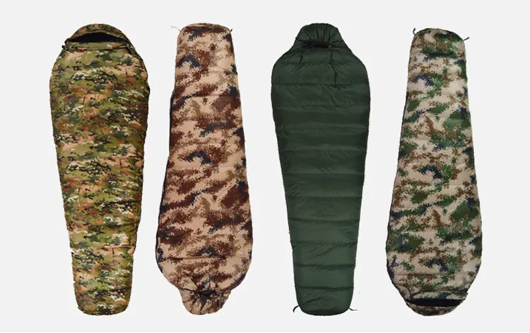 Outdoor Camping Winter Ultralight Down Tactical Waterproof Camouflage Sleeping Bag Mummy