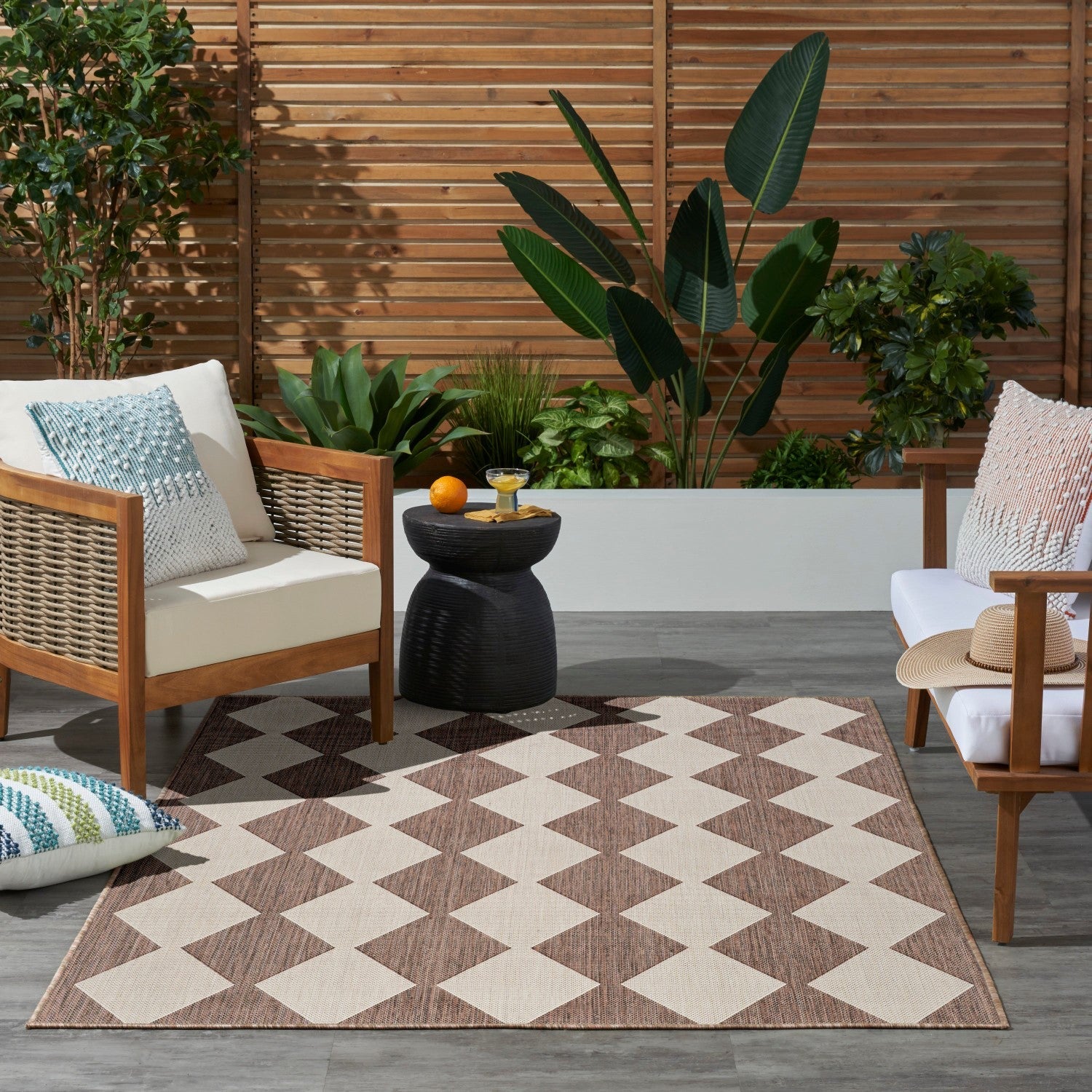 Positano Indoor/Outdoor Natural Geometric Rug