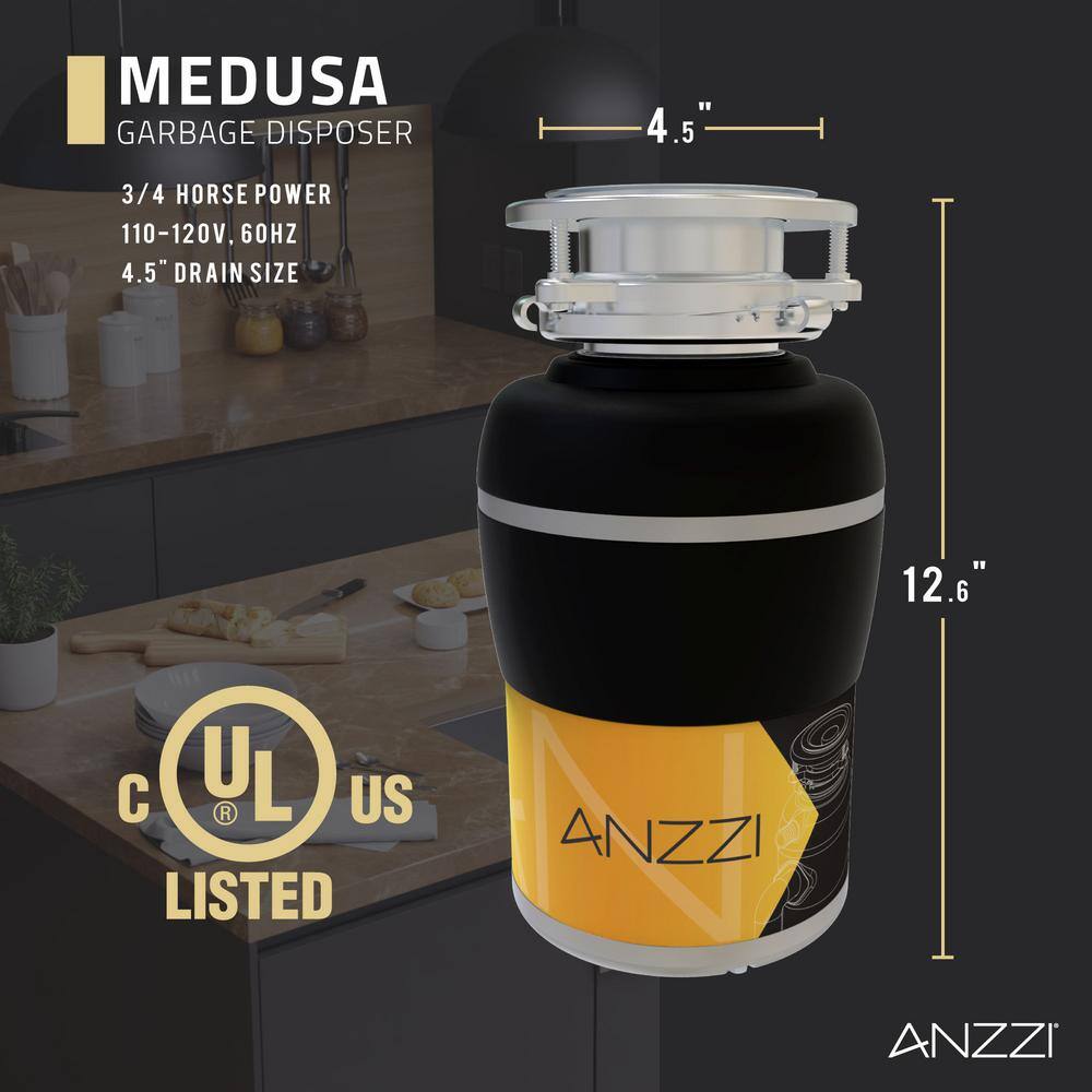 ANZZI Medusa 34 HP Continuous Feed Undersink Garbage Disposal GD-AZ234