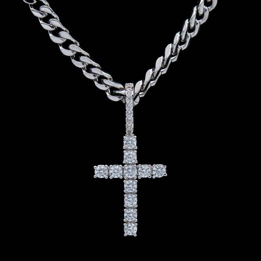 Micro Diamond Cross in White Gold