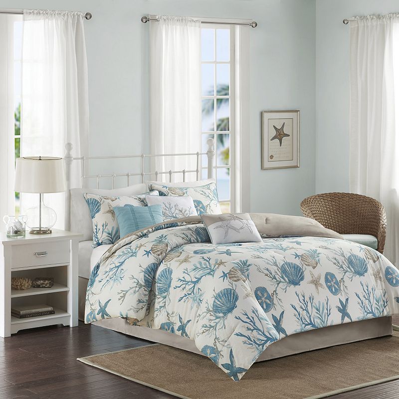 Madison Park Pacific Grove 7-piece Coastal Comforter Set with Throw Pillows