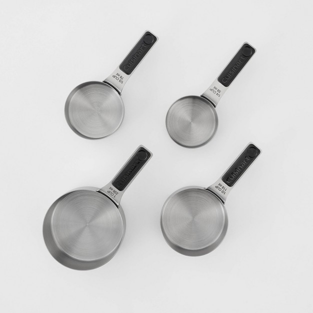 Cuisinart 4pc Stainless Steel Magnetic Measuring Cup Set Black silver