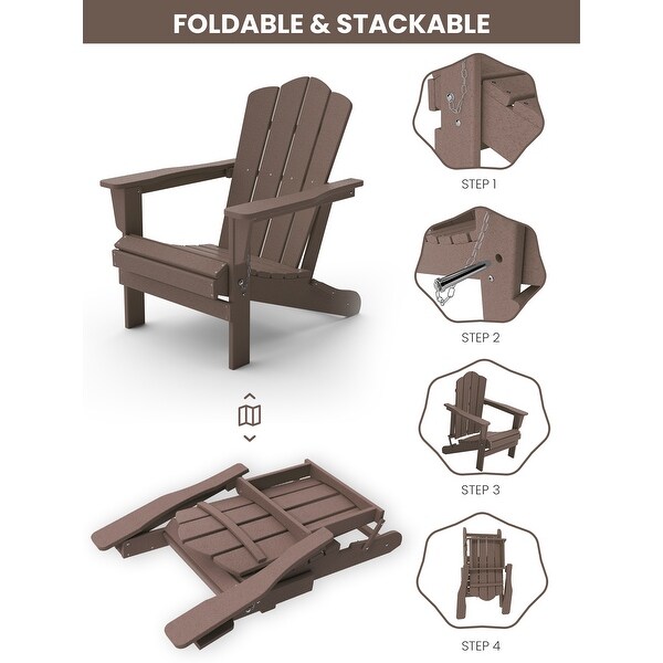 Classic Plastic Folding Outdoor Adirondack Chair Set Of 2