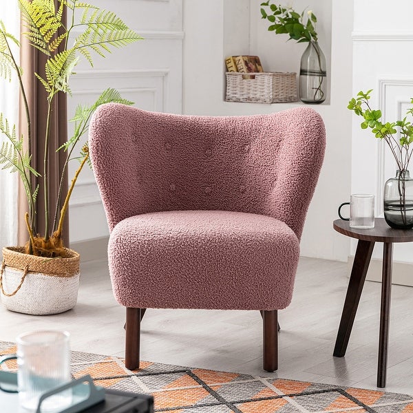 Modern Accent Chair Tufted Side Chair with Solid Wood Legs - 5 Colors