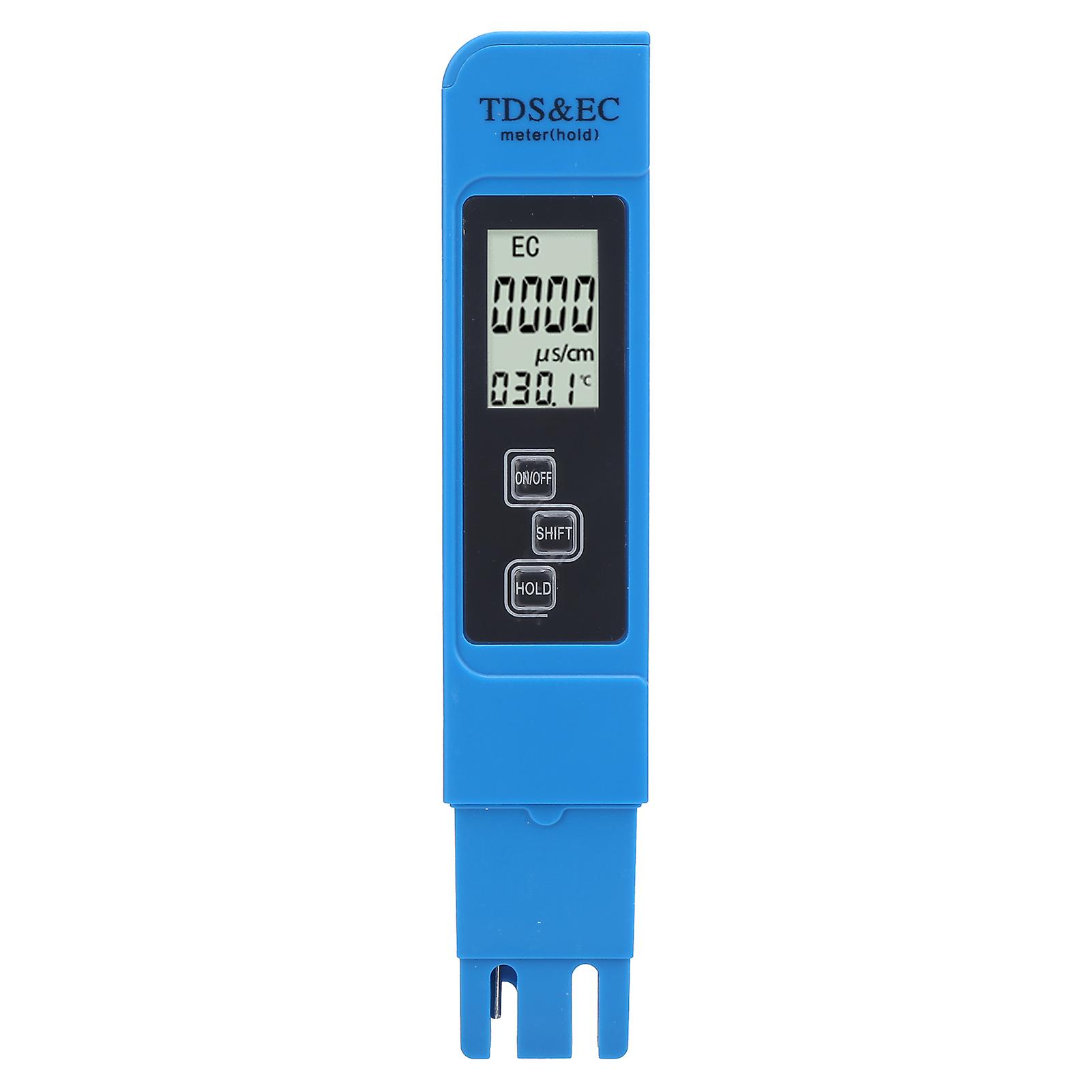 3in1 Water Quality Tester Portable Tds Ec Temperature Meter With Hd Led Displayblue