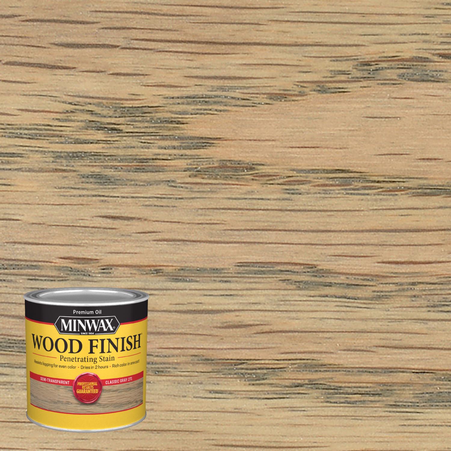 Minwax Wood Finish Semi-Transparent Classic Gray Oil-Based Penetrating Wood Stain 0.5 pt