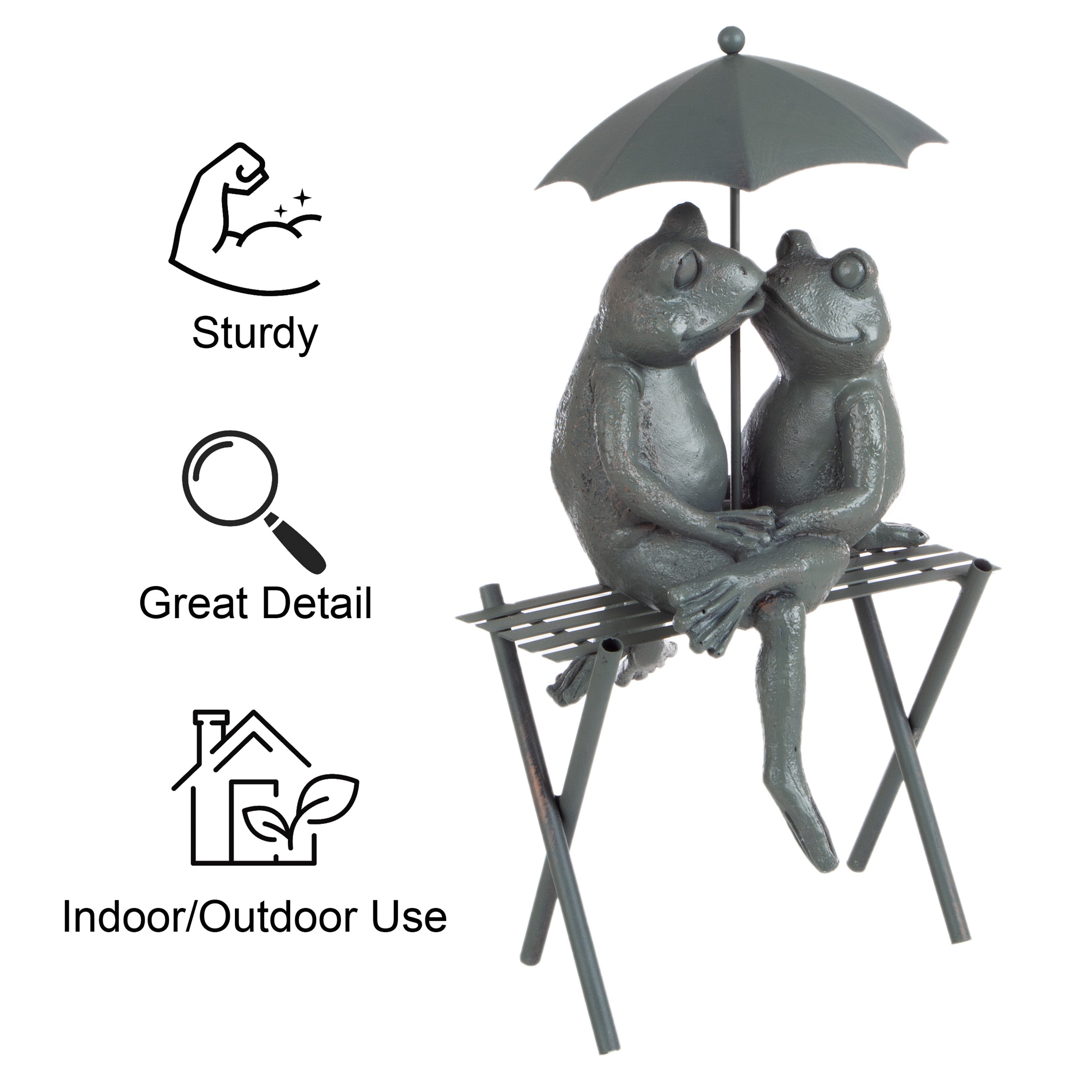 Pure Garden 14.5" Frog Couple Garden Statue