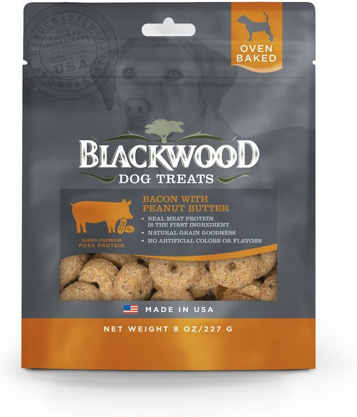 Blackwood Bacon and Peanut Butter Oven Baked Dog Treats， 8-oz bag