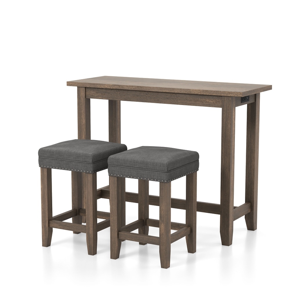 Chester Transitional Wood Counter Height Dining Set with USB and Power Outlets by Furniture of America