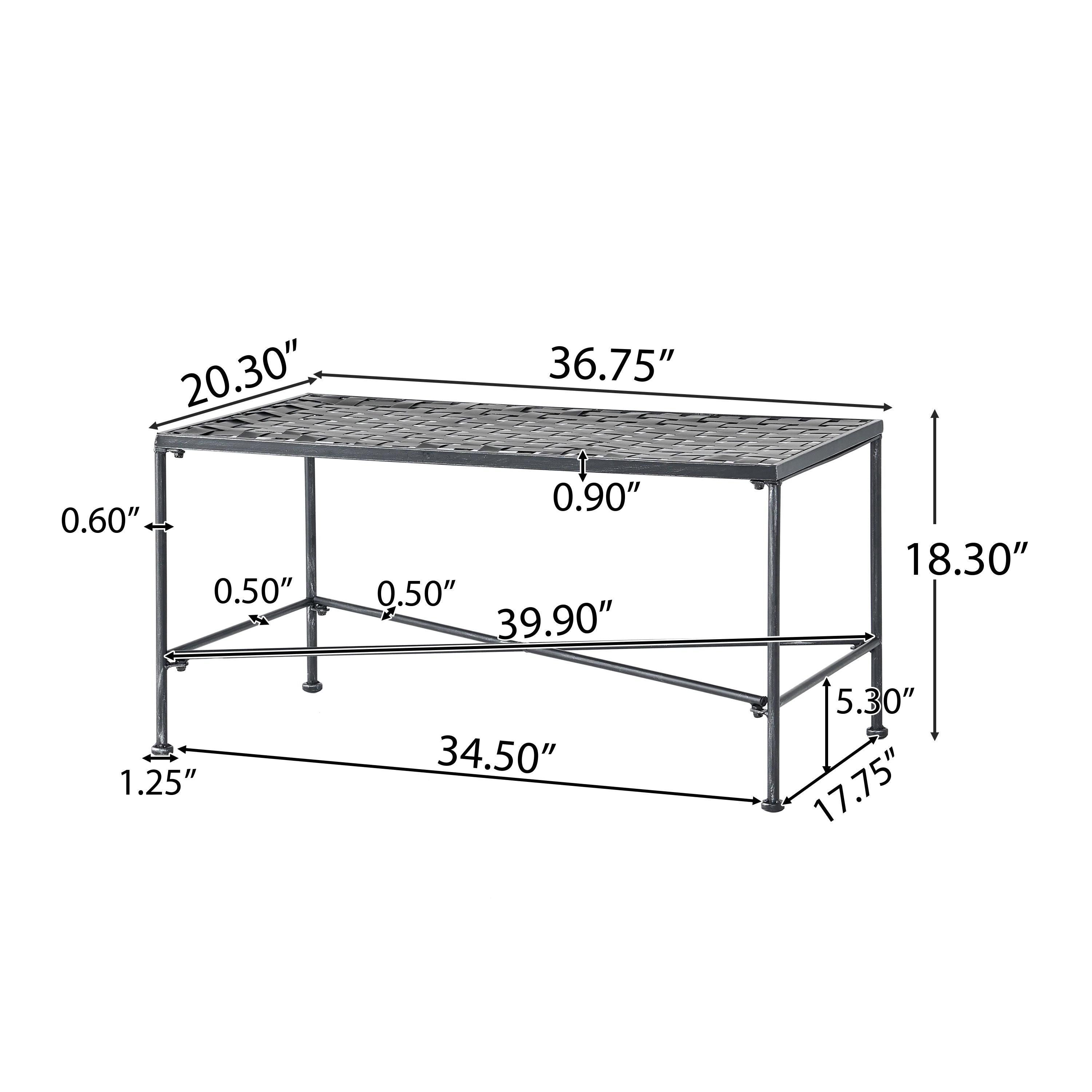 Kent Outdoor Black Iron Coffee Table