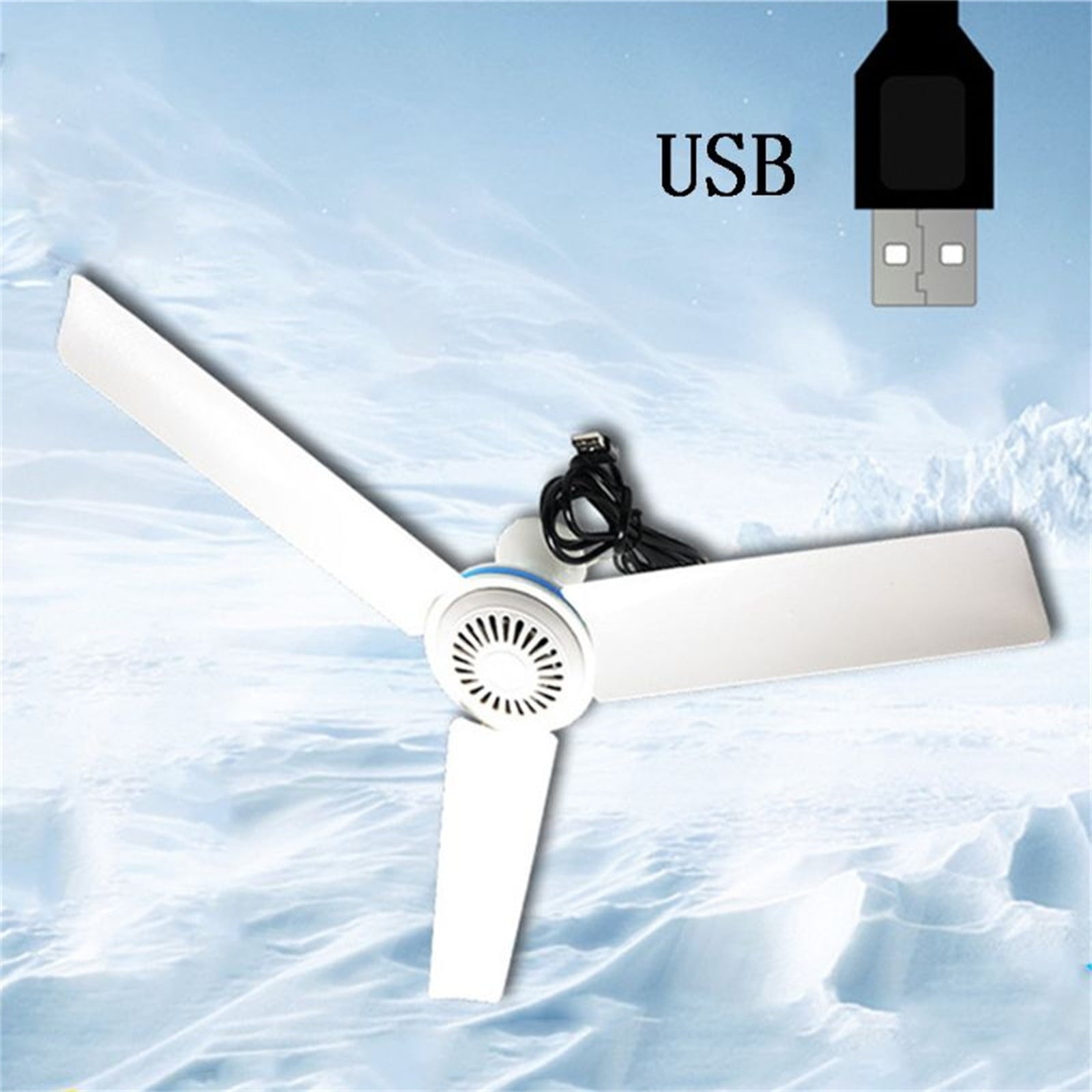 Fridja Portable Ceiling Fan Mini USB Tent Fans for Camping, Outdoor Hanging Gazebo Tents Ceiling Canopy Fan Compatible Battery Power