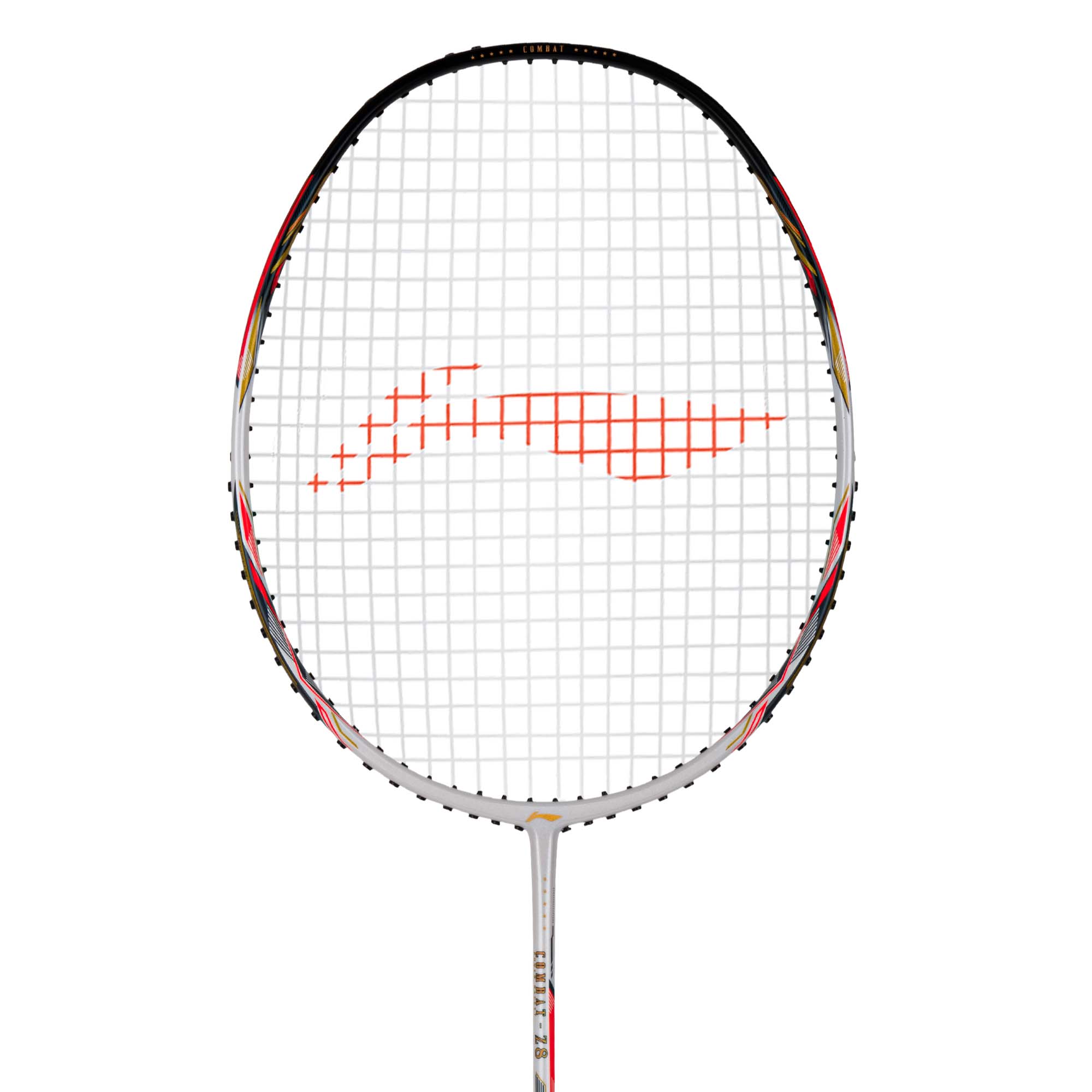 Li-Ning Combat Z8 Badminton Racket (White/Black/Orange Red) - 84 Grams