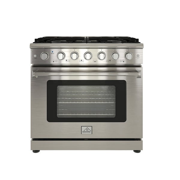 36 inch. 6.0 cu. ft. Front Control Freestanding Gas Range with Oven in Stainless Steel