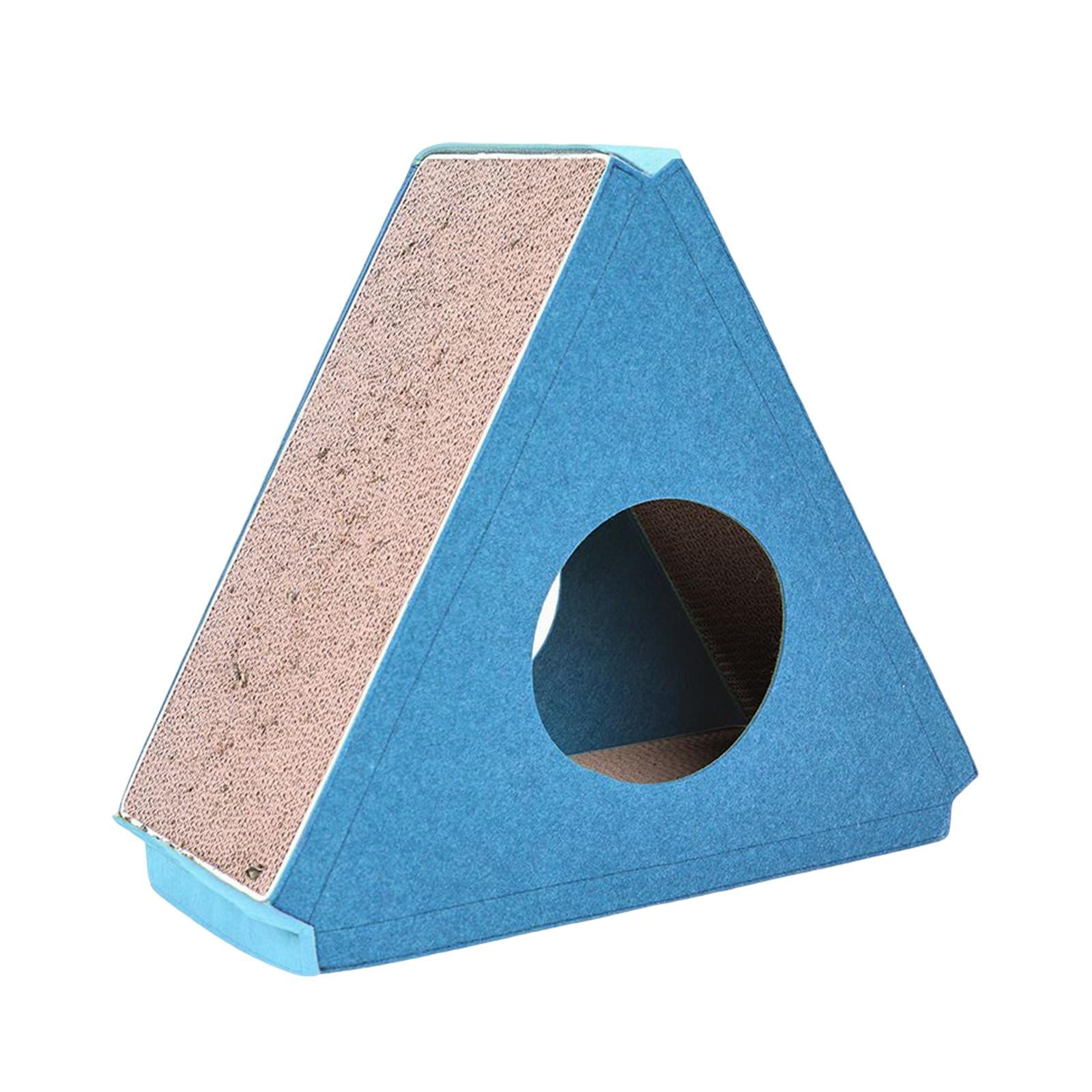 Triangle Cat Scratching Pad Lounge Bed Durable Pet Cat Toy Cat Claw Scratching Board Cat Scrabball Prevent Damage to Cardboard Furniture for Exercise ， Blue