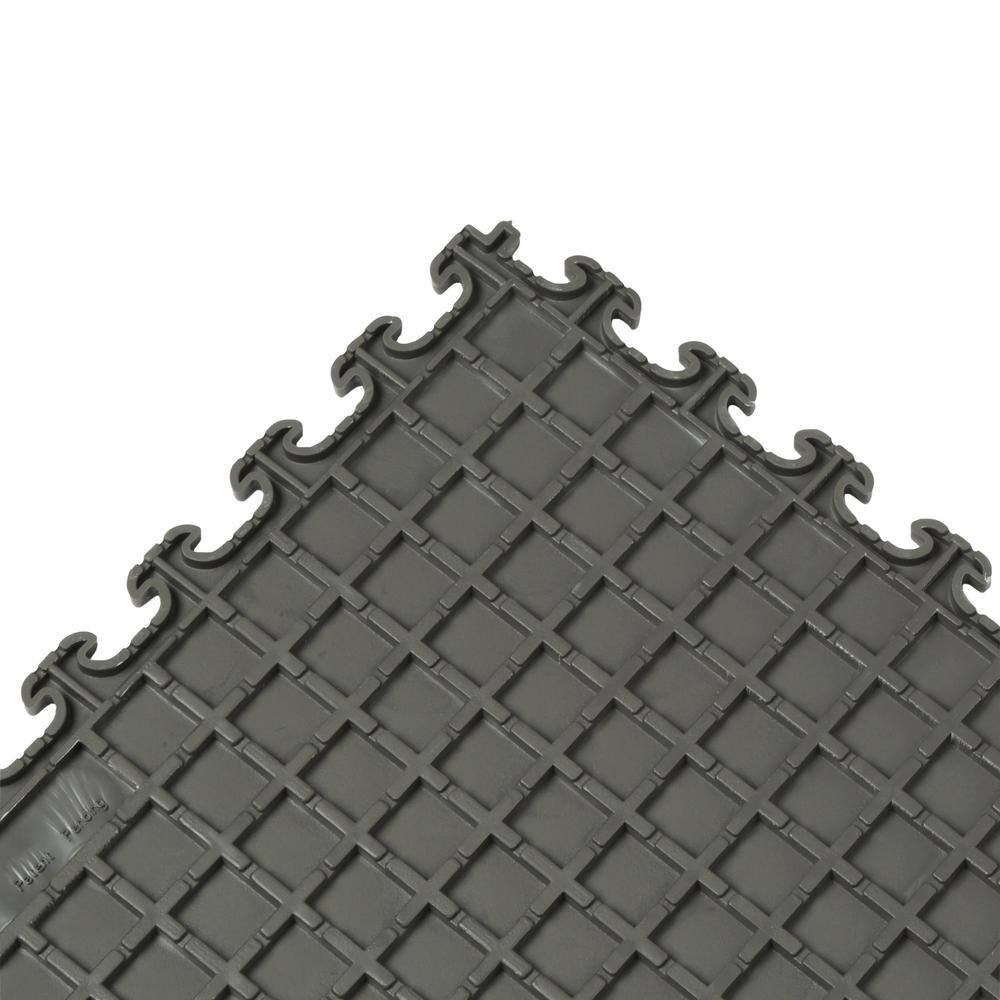 Norsk Multi-Purpose 18.3 in. x 18.3 in. Dove Gray PVC Garage Flooring Tile with Raised Coin Pattern (6-Pieces) NSMPRC6DG