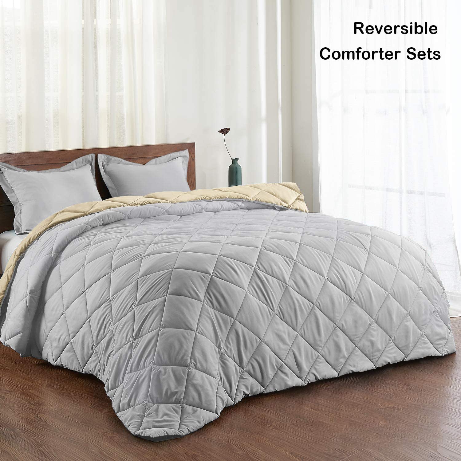 Down Alternative Reversible 3 pcs Comforter Set