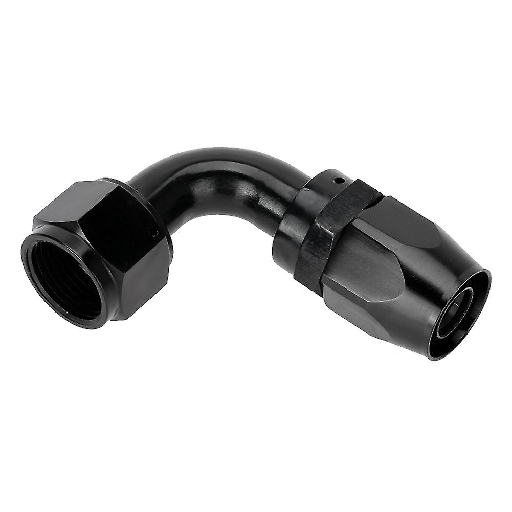 An12-90 Degrees Rotating Oil Gas Fuel Hose End Fitting Tube Adapter Black