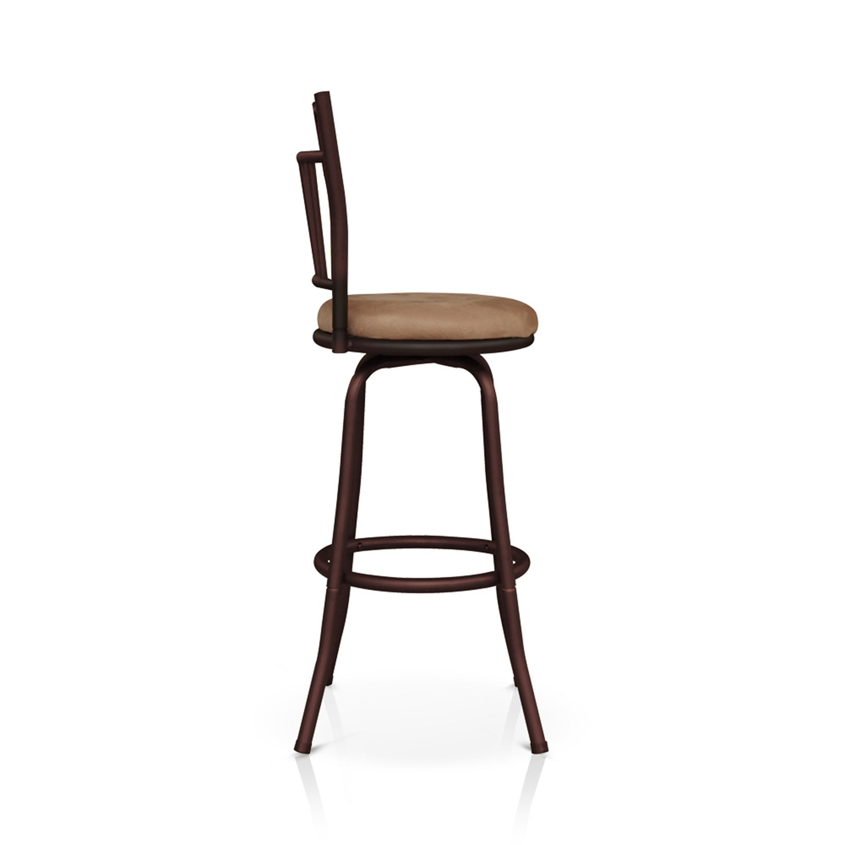 iKayaa Swivel Barstool with Backrest Metal Frame Kitchen Dining Chair Foam Padded 120KG Capacity