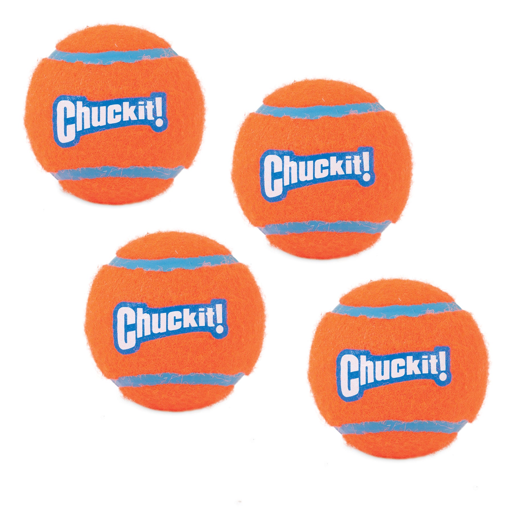 Chuckit! Durable Tennis Ball Dog Toy， Medium， 4 Count