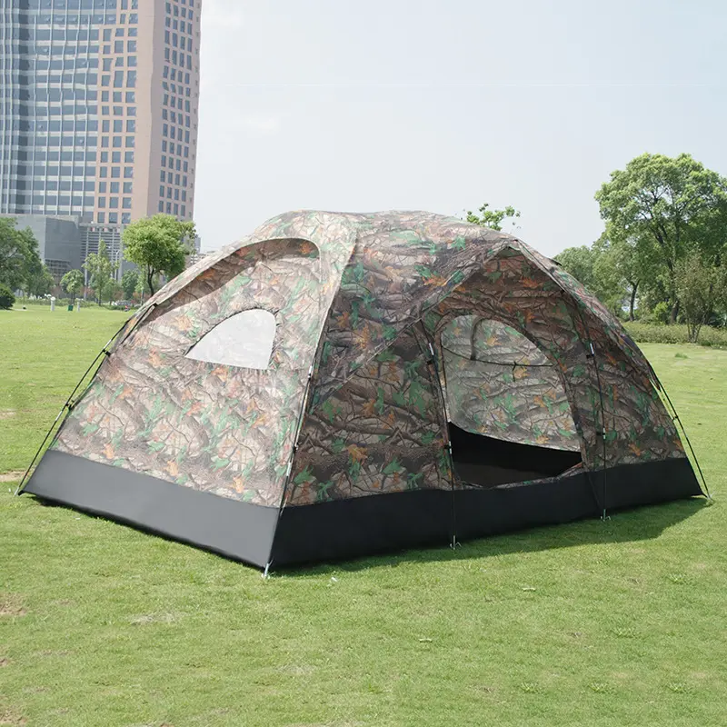 Fashion large space 8 10 people camouflage tent manual double tent camping tent