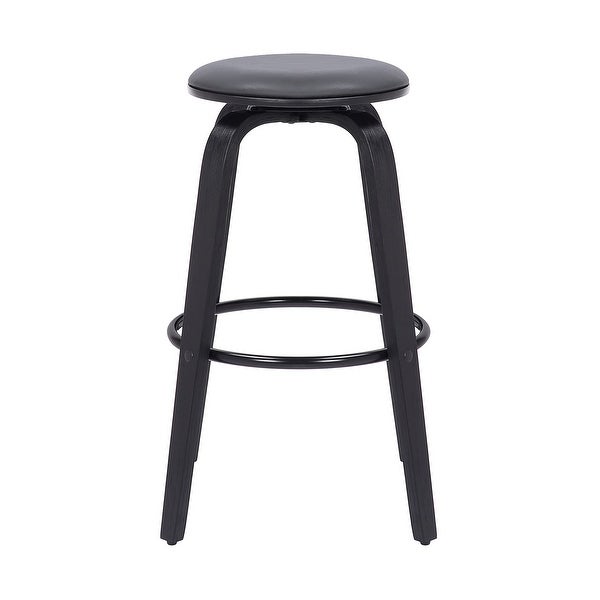 Harbor Backless Swivel Wood and Faux Leather Counter or Bar Stool