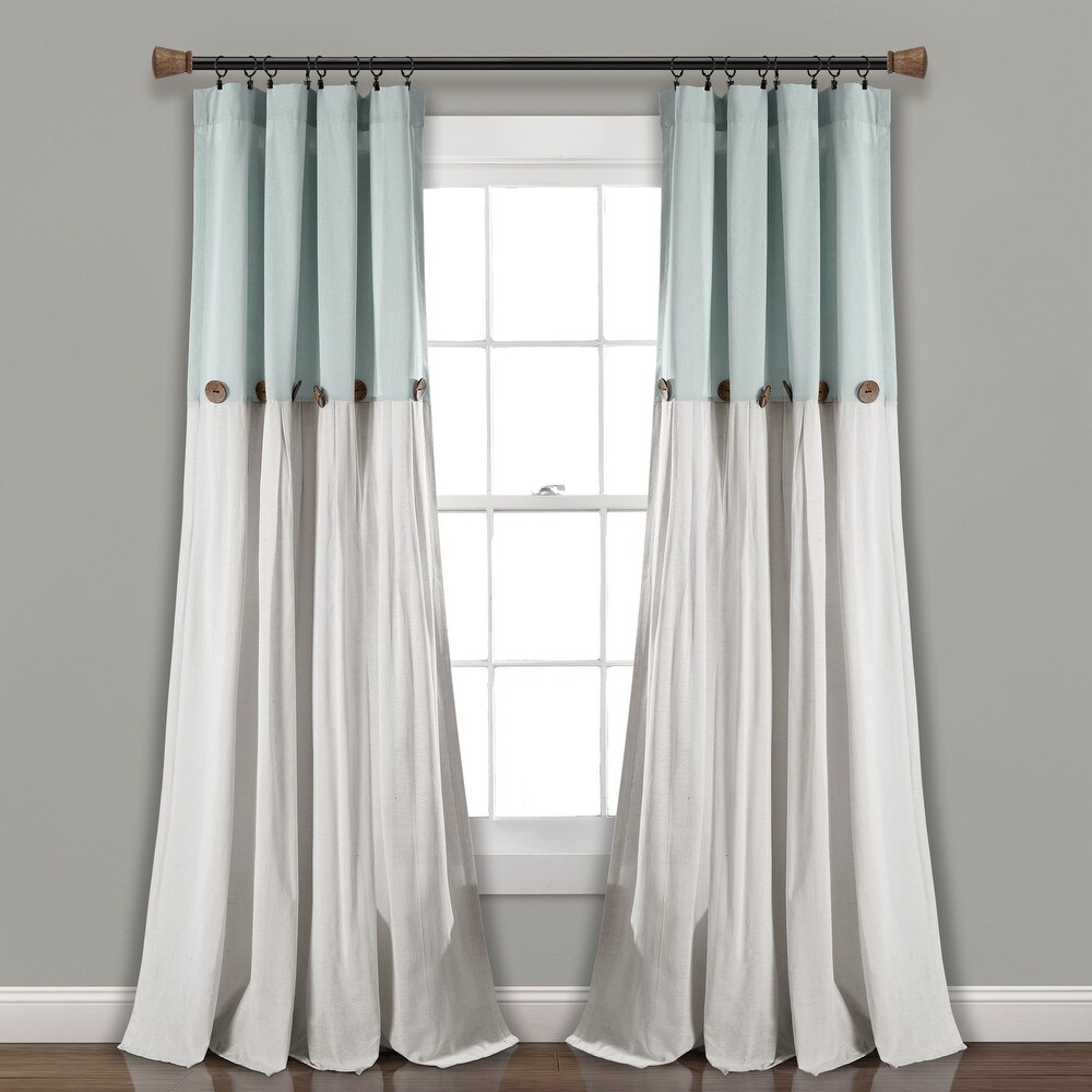 Lush Decor Linen Button New Window Curtain Single Panel   108\