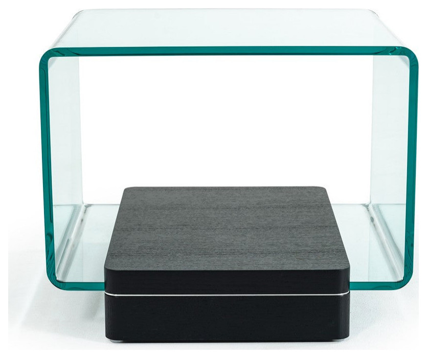 Androcles Modern Glass and Oak End Table   Modern   Side Tables And End Tables   by Virgil Stanis Design  Houzz