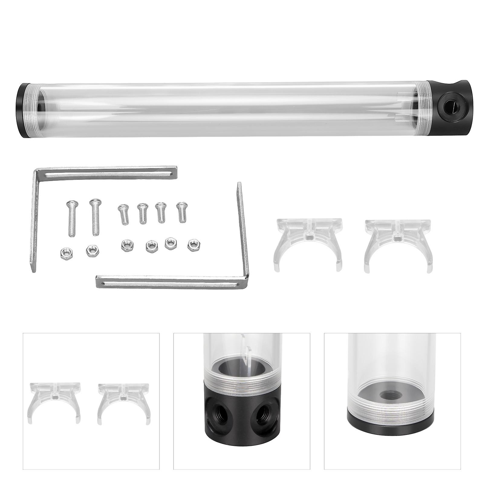 Water Cooling Reservoir Fully Open Acrylic Cylinder Four Holes G1/4in Thread Cold Water Tank