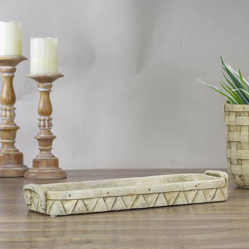 20 Beige Geometric Patterned Decorative Tray