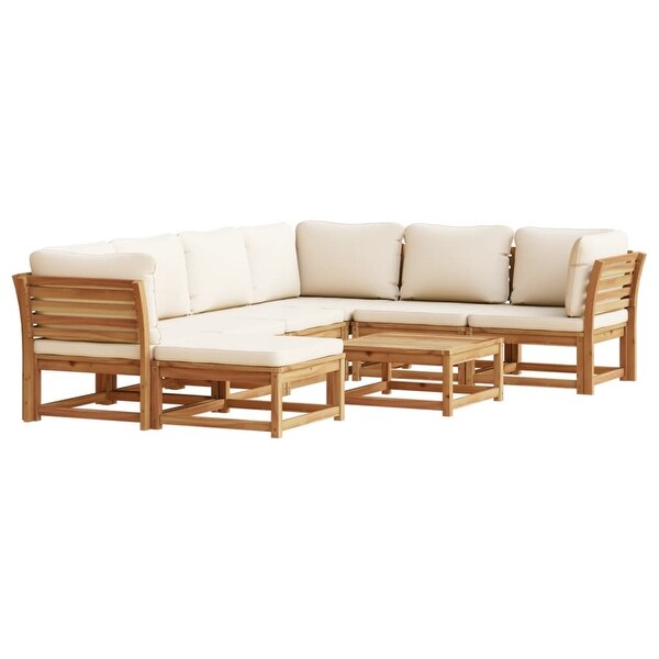 vidaXL Patio Sofa with Cushions 2Seater Outdoor Loveseat Solid Wood Acacia