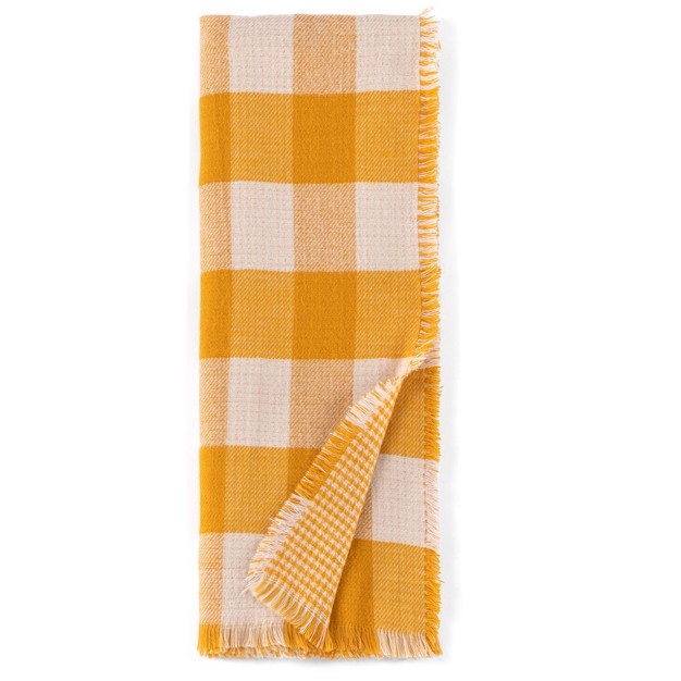 Shiraleah Yellow Two Sided Plaid Sierra Throw Blanket