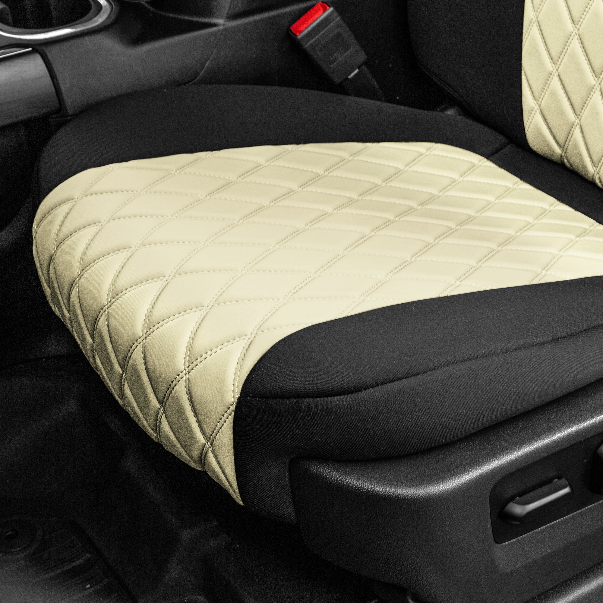 FH Group AFCM5009BEIGEFRONT Beige Neoprene Custom Car Seat Cover For 2018-2023 GMC Sierra with Air Freshener