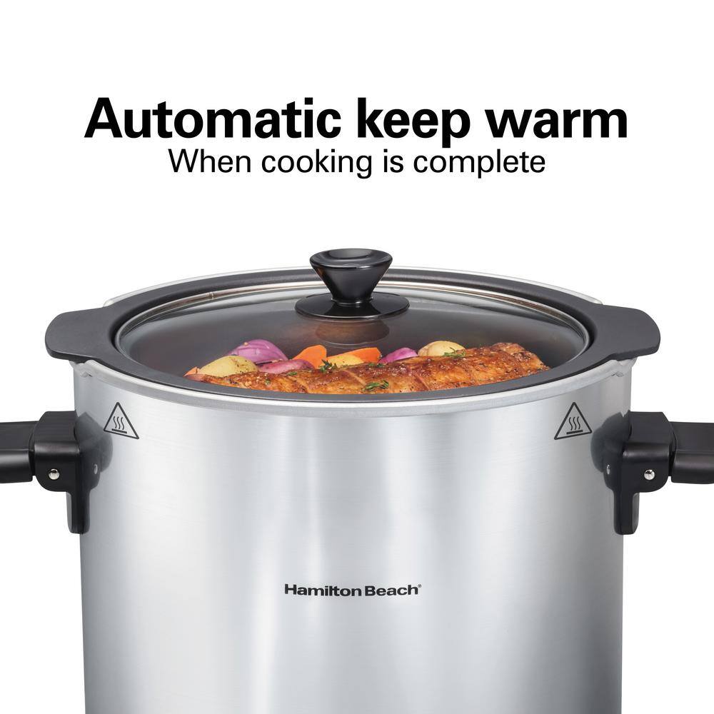 Hamilton Beach 10 qt. Stainless Steel Sear and Cook Stockpot Slow Cooker 33196