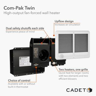 Cadet 240208-volt 40003000-watt Com-Pak Twin In-wall Fan-forced Replacement Electric Heater Assembly CST402